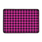 Hot Pink And Black Buffalo Check Print Kitchen Mat