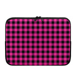 Hot Pink And Black Buffalo Check Print Laptop Sleeve