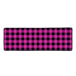 Hot Pink And Black Buffalo Check Print Long Kitchen Mat