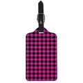 Hot Pink And Black Buffalo Check Print Luggage Tag