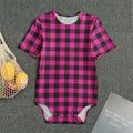 Hot Pink And Black Buffalo Check Print Men's Bodysuit