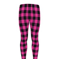 Hot Pink And Black Buffalo Check Print Men's Leggings