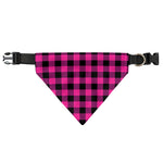 Hot Pink And Black Buffalo Check Print Over The Collar Dog Bandana
