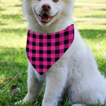 Hot Pink And Black Buffalo Check Print Over The Collar Dog Bandana