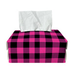 Hot Pink And Black Buffalo Check Print Rectangle Tissue Box Cover