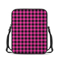 Hot Pink And Black Buffalo Check Print Rectangular Crossbody Bag