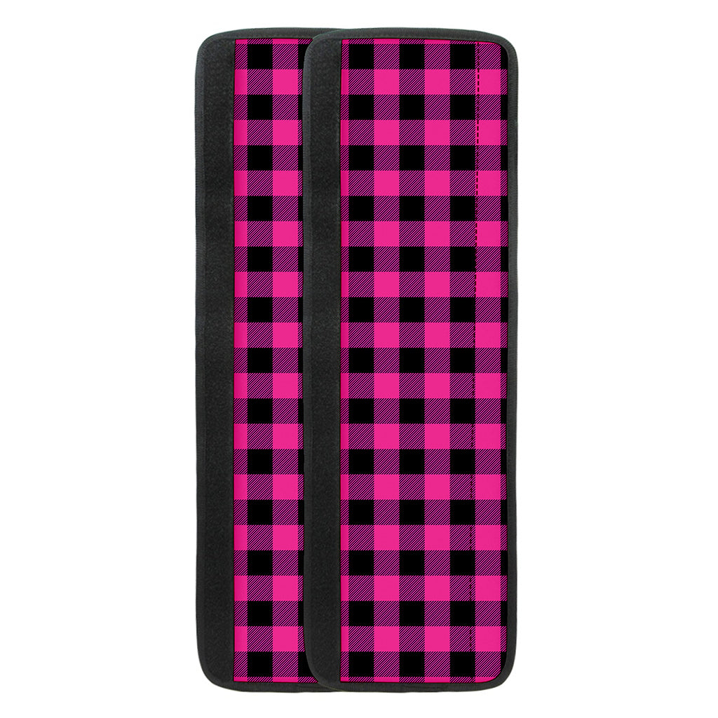 Hot Pink And Black Buffalo Check Print Refrigerator Handle Covers