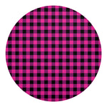 Hot Pink And Black Buffalo Check Print Round Blanket