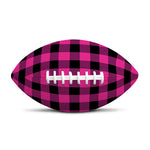 Hot Pink And Black Buffalo Check Print Rugby Ball