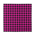 Hot Pink And Black Buffalo Check Print Silk Bandana
