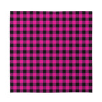 Hot Pink And Black Buffalo Check Print Silk Bandana