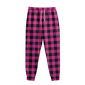 Hot Pink And Black Buffalo Check Print Sweatpants