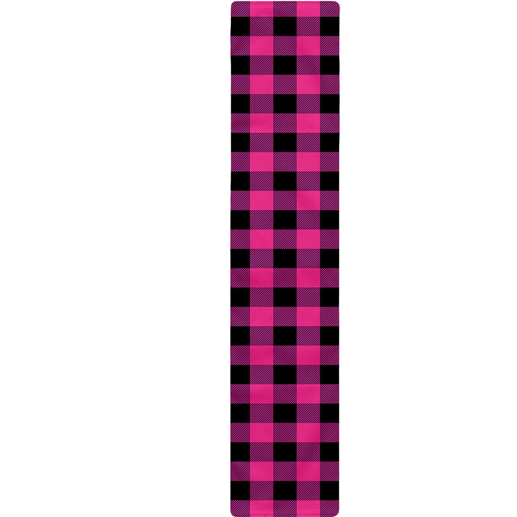 Hot Pink And Black Buffalo Check Print Table Runner
