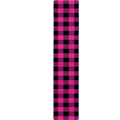 Hot Pink And Black Buffalo Check Print Table Runner