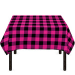 Hot Pink And Black Buffalo Check Print Tablecloth