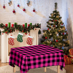 Hot Pink And Black Buffalo Check Print Tablecloth