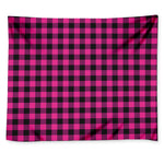 Hot Pink And Black Buffalo Check Print Tapestry