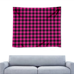 Hot Pink And Black Buffalo Check Print Tapestry