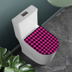 Hot Pink And Black Buffalo Check Print Toilet Lid Cover