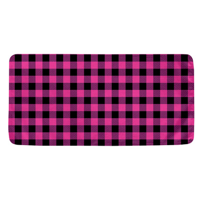 Hot Pink And Black Buffalo Check Print Towel