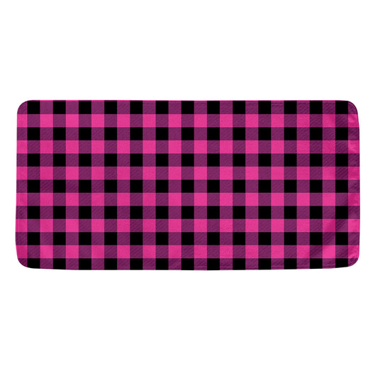 Hot Pink And Black Buffalo Check Print Towel