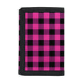 Hot Pink And Black Buffalo Check Print Trifold Wallet