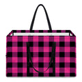 Hot Pink And Black Buffalo Check Print Utility Tote Bag