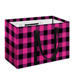 Hot Pink And Black Buffalo Check Print Utility Tote Bag