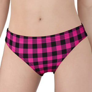 Hot Pink And Black Buffalo Check Print Women's Panties