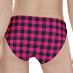 Hot Pink And Black Buffalo Check Print Women's Panties