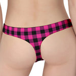 Hot Pink And Black Buffalo Check Print Women's Thong