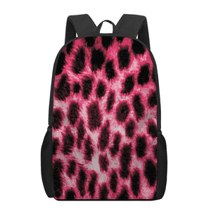 Hot Pink And Black Cheetah Print 17 Inch Backpack