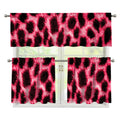 Hot Pink And Black Cheetah Print 3 Piece Kitchen Curtains