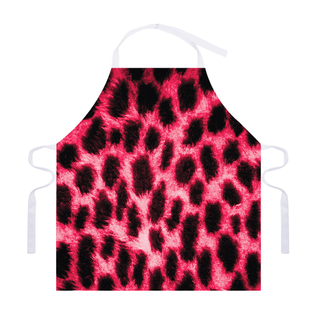 Hot Pink And Black Cheetah Print Adjustable Apron