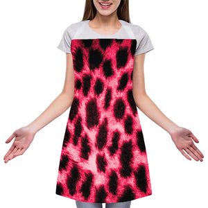 Hot Pink And Black Cheetah Print Adjustable Apron