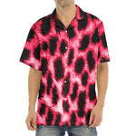 Hot Pink And Black Cheetah Print Aloha Shirt