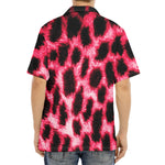 Hot Pink And Black Cheetah Print Aloha Shirt