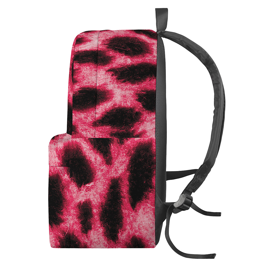 Hot Pink And Black Cheetah Print Backpack