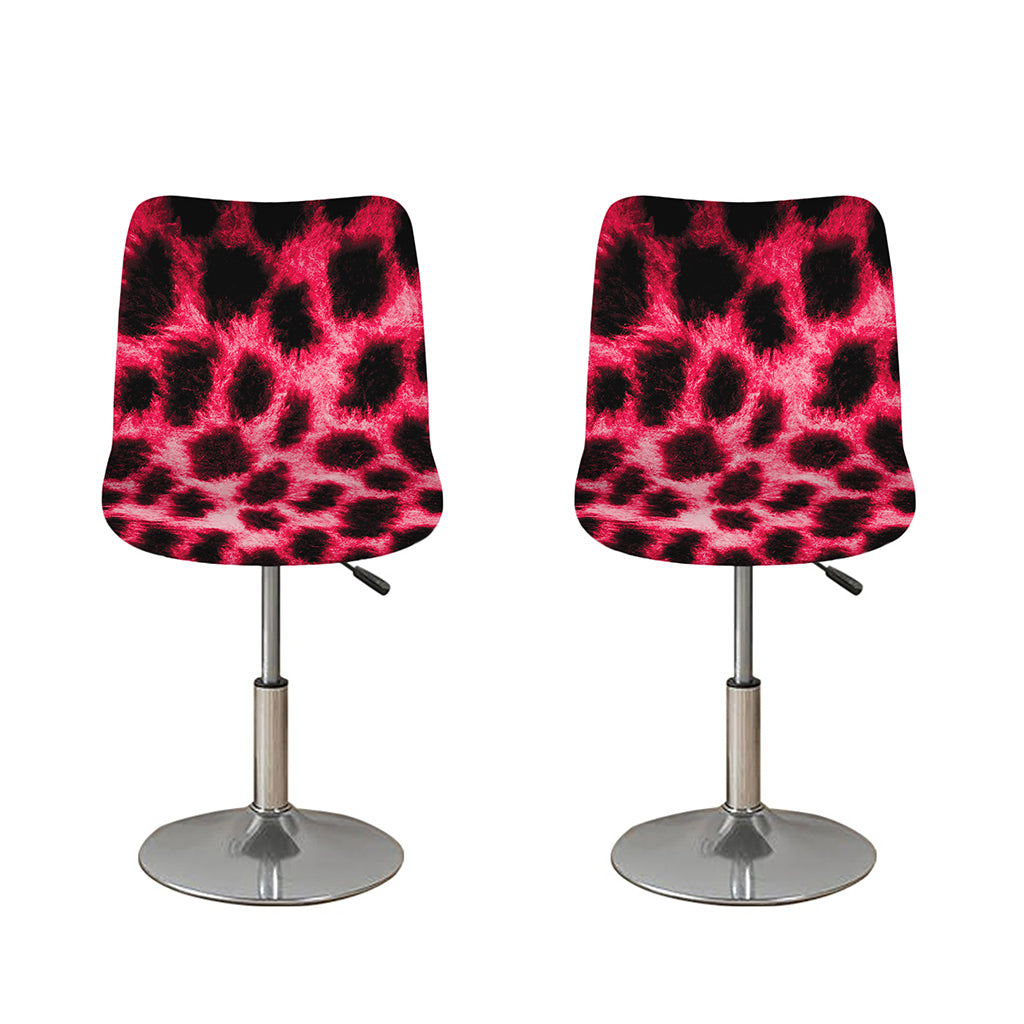 Hot Pink And Black Cheetah Print Bar Stool Covers