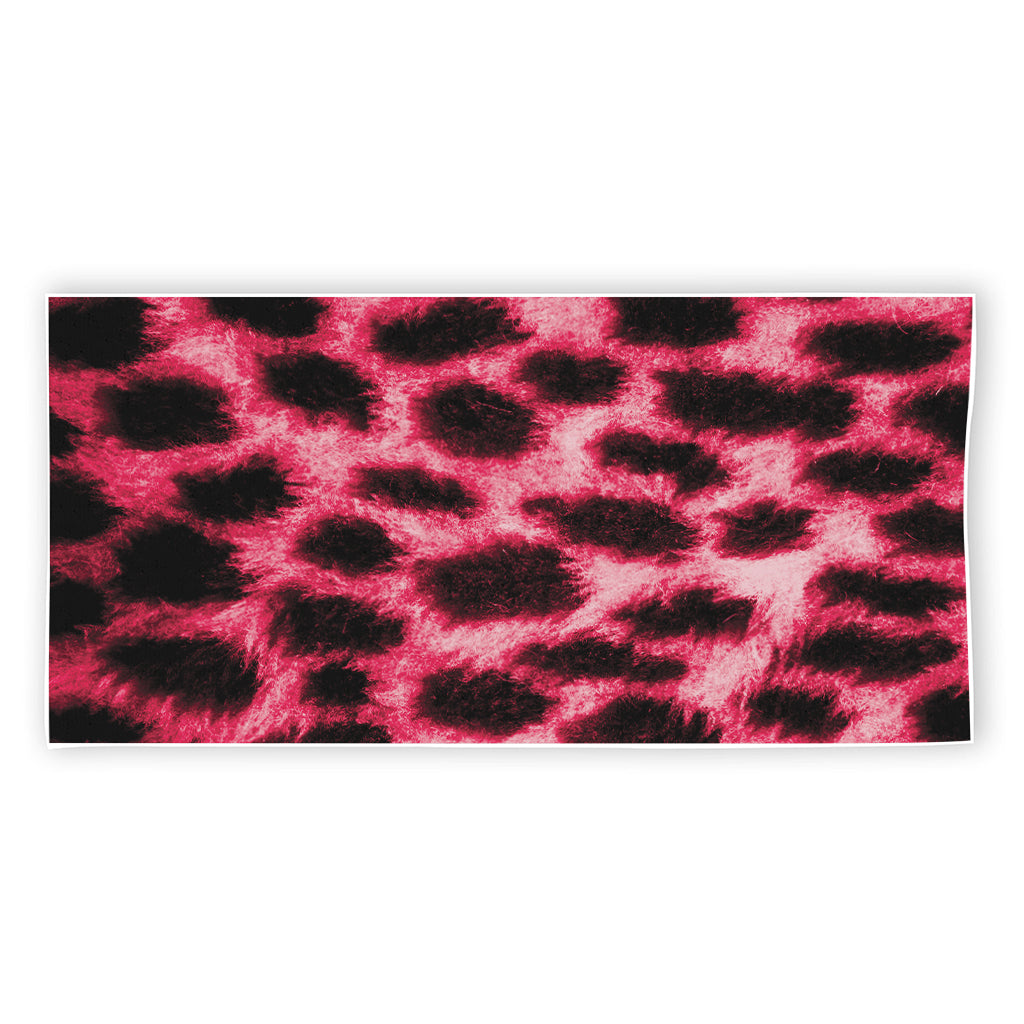 Hot Pink And Black Cheetah Print Beach Towel