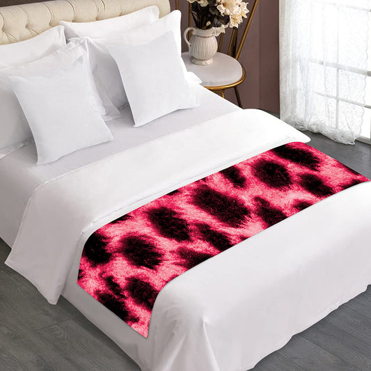 Hot Pink And Black Cheetah Print Bed Runner