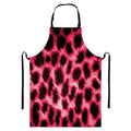 Hot Pink And Black Cheetah Print Bib Apron With Pocket
