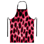 Hot Pink And Black Cheetah Print Bib Apron With Pocket
