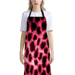 Hot Pink And Black Cheetah Print Bib Apron With Pocket