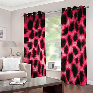 Hot Pink And Black Cheetah Print Blackout Grommet Curtains