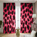 Hot Pink And Black Cheetah Print Dimout Pencil Pleat Curtains
