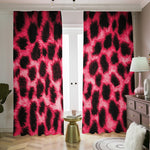 Hot Pink And Black Cheetah Print Blackout Pencil Pleat Curtains