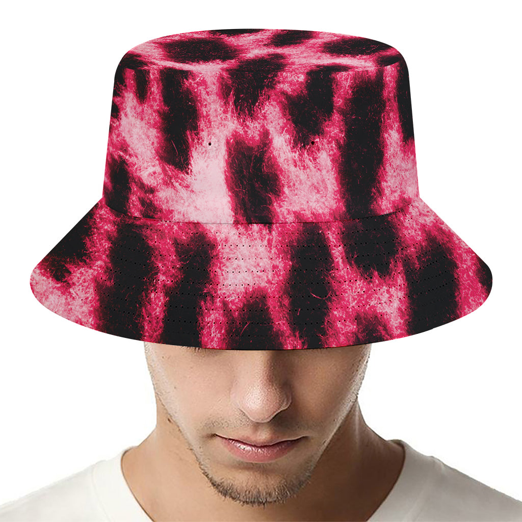 Hot Pink And Black Cheetah Print Bucket Hat