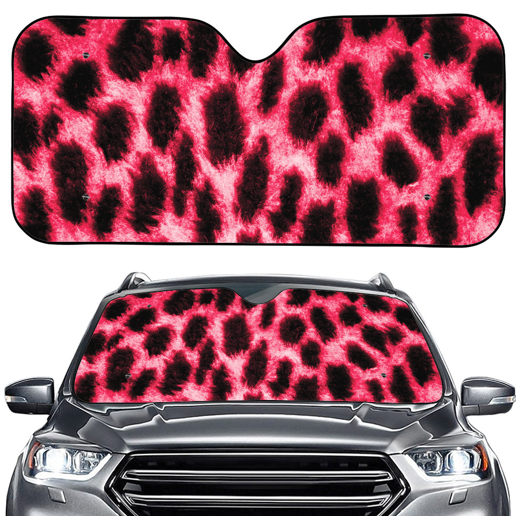 Hot Pink And Black Cheetah Print Car Windshield Sun Shade