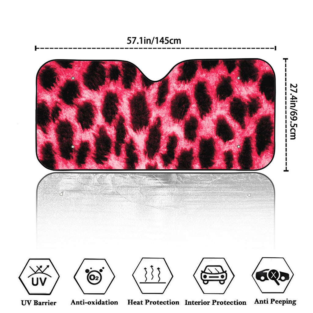 Hot Pink And Black Cheetah Print Car Windshield Sun Shade